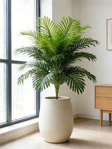 Kmitang 75-82cm Large Artificial Palm Plant, Fake Tropical Banana Tree Branches, Plastic Monstera Leaves, Suitable For Home, Office, Hotel Indoor/Outdoor Decor, Excluding Planter, 1pc - Green - View 7