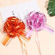 6pcs Pull Bows,Pink Bows For Gift Wrapping Pull Bows For Wedding Baskets,6 Inches Diameter Gift Bows,Decorate Gifts Such As Christmas,Valentine's Day,And Parties (Pink),Pink - 粉色 - 查看 3