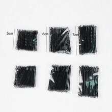 150pcs Women Solid Casual Bobby Pin For Daily Life Hair Clips Claw Clips Hair Barrettes, School Stuff, Hair Accessories - 黑色 - 查看 6