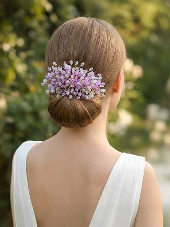 1 st kristallhårkam, trendig stjärndesignad pärlkam på sidan, lämplig för brud, bröllop, fest, födelsedag, vardag, nyår, alla hjärtans dag, håraccessoarer för kvinnor