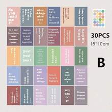 30/60pcs Poster Wall Stickers, Postcards, Maintain Love English Poster Cards, Wall Decor Cards, Photo Frames, Canvas Decoration For Classroom, Dormitory, Atmosphere Stickers - Multicolor - View 13