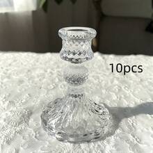 1/2/3/10 Stück Kerzenhalter mit klarem Kristalldesign, geeignet für Heimdekoration, Hochzeitsdekoration, romantisches Kerzenlicht-Dinner, Geburtstagsparty, Herbst, Valentinstag, Weihnachten, Winter, Feiertage, Feiertags-Grundausstattung - Verschiedenfarbig - Übersicht 13