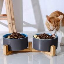 395ml Self-Assemble Ceramic Double Layer Cat & Dog Bowl, Pet Feeding & Water Bowl For Cats & Puppies - 395ml - View 9