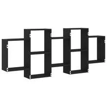 Larryhot Scaffale a Parete Rovere Nero 159x18x65 cm in Truciolato, Facile da assemblare, dall'estetica elegante e raffinata, pratica per riporre gli oggetti, la scelta ideale per l'organizzazione e la decorazione domestica - nero - Visualizzare 6