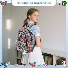 Official Tokidoki Unicorno Backpack With Keychain For Women Men, Cartoon Large Capacity Travel Laptop Book Bag Casual Daypack Shoulder Bag - 淺藍色 - 查看 6