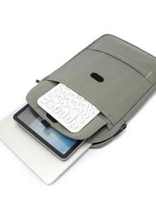 14-Inch Computer Vertical Shoulder Bag, Solid Color Quilted, Large Capacity Multi-Pocket Design With Zipper Closure, Lightweight & Durable Shock-Absorbing, Multi-Color Options, Versatile For Commuting, Business, Casual, School And Daily Use Tote Bag - Multicolor - View 10