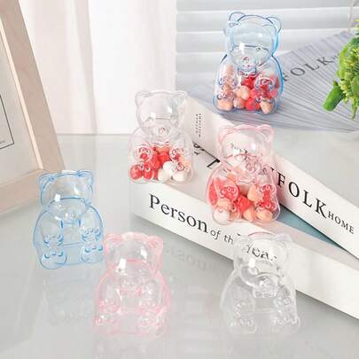 Transparent Candy Box, Bear-Shaped Detachable Container With Lid, Suitable For Wedding, Birthday, Christmas, Halloween, Easter, Gender Reveal Party, Candy, Cake, Chocolate Display Box