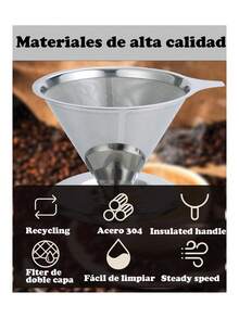 Filtro Para Cafe, Filtro Para Cafetera Reutilizable De Acero Inoxidable, Es muy conveniente salir y llevar,Coffee Infuser Portátil Para Oficina, Hogar, Viajes O Camping, 7.9 * 10.7cm,37294096 - Multicolor - Ver 6