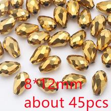 3*6mm/4*10mm/3*5mm/4*6mm/6*8mm/8*12mm 带中心孔水滴形玻璃珠，DIY饰品制作材料，可用于制作项链、手链、耳环、手机链、钥匙扣等。 - 中孔長水滴 - 查看 48