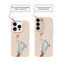 Etui na telefon z TPU w różowe paski i niebieskie buty, kompatybilne z 'em 17 Pro Max/17/16 Pro Max/15/13/12/11, S20 FE/A15/S24/A55, Redmi Note 11/Note 12/Note 13 Pro, miękka, wstrząsoodporna osłona ochronna na całą obudowę - Biały - Zobacz 7