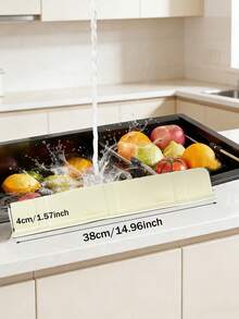 超长 20.5 英寸硅胶防溅垫和水槽垫，速干设计，防滑、防刮擦、防溅屏障，多功能厨房和浴室水槽保护垫，可用洗碗机清洗，易于清洁，水槽垫。