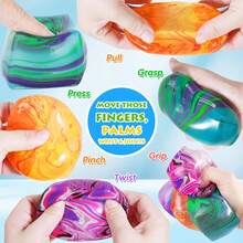 Squishy Toys 1Pcs Pinching Of Striped Square Maltose Sensory Toy 3 Colors Ultra-Soft Slow Rising Tactile Ball Focus Training Tool For Classroom Office Sensory Toy Easter Gift Perfect Gift - Blue - View 5