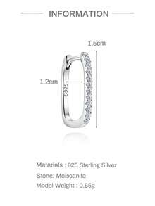 EleRunis 1PC 0.1ct Moissanite Rhinestone 925 Sterling Silver Marquise Flower 18K Gold Plated Flat Back Cartilage Helix Piercing Bridal Jewelry For Daily Wear Wedding Party Engagement Anniversary Valentine's Day - Silver - View 15