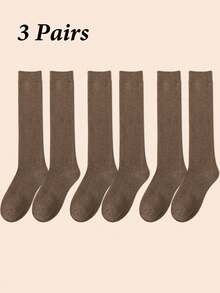 3 Pairs Men's Thick Thermal Thermal Lined Long Socks, Warm For Autumn/Winter - Multicolor - View 13