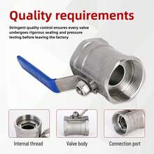 Bola de acero inoxidable para válvula hembra BSP para válvula 1/4 3/8 1/2 3/4 1 1-1/4 1-1/2 Conexión de plomería Interruptor de válvula de bola - DN10 - Ver 4