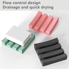 1 pezzo Portasaponetta in silicone, design inclinato per un facile deflusso dell'acqua, vassoio antiscivolo per spugne, adatto per lavandini da cucina e piani di lavoro da bagno - Multicolore - Visualizzare 6