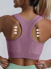 Áo ngực thể thao nữ, áo ngực kiểu racerback dành cho yoga, tập thể dục, chạy bộ, dáng croptop. - Màu Lilac Tím - Xem 2