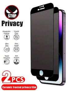 2 miếng dán màn hình bảo vệ chống nhìn trộm mờ, phù hợp với [Màng mềm gốm], tương thích với iPhone 17 Pro Max/17/17 Pro/16/16 Plus/16 Pro/16 Pro Max/15/15 Pro/15 Plus/15 Pro Max/14/13/12/11. Quà sinh nhật, miếng dán màn hình bảo vệ chống nhìn trộm cho gia đình và bạn bè. - màu đen - Xem 24
