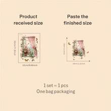 3D逼真花卉阳台窗户墙贴 - 带可开启百叶窗的仿真窗户，粉色玫瑰，绿色叶子贴纸，适用于卧室、客厅、阳台 - 可移除自粘墙贴（无需工具/专业知识） - 彩色 - 查看 12