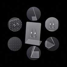 72 Holes Acrylic Earring Holder Organizer Earring Organizer Clear Ear Studs Jewelry Storage Display Rack Showcase Earrings Display Stand Earring Storage For Retail Marketing Home Storage Back To School , Makeup Room Decor,Room Decor - Transparent - View 5