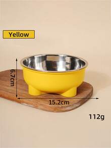 1pc Pet Bowl, Dog Food Bowl, Milk Bowl, Stainless Steel + Plastic Material, Easy To Clean - 500ml - View 10