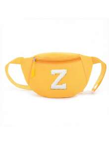 1pc DIY Girls Letter Print Crossbody Bag, Cute Shoulder Bag, Messenger Bag, Fanny Pack, Suitable For Daily Use, Outdoor, Travel, Hiking, Portable, Ideal Gift For Girls