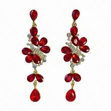 1 Pair Fashionable And Exaggerated Pair Of Luxurious Earrings With A High-End Temperament, Paired With Personalized Earrings, Suitable For Banquets, Parties, And Valentine'S Day Gifts - 墨綠色 - 查看 5
