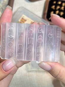 1件新年招财猫、舞狮、烟花、福袋、元宝、蝴蝶结3D美甲模具，透明硅胶模具 - 無色 - 查看 10