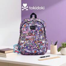 Official Tokidoki Unicorno Backpack With Keychain For Women Men, Cartoon Large Capacity Travel Laptop Book Bag Casual Daypack Shoulder Bag - 薰衣草色 - 查看 7