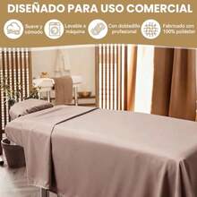 2 Sets Sábanas para Camilla de Masaje Color de Lujo Sábanas Cama de SPA Incluye Sábana Plana Sábana Ajustada y Funda de Reposacabezas - Rosado Sandía - Ver 3