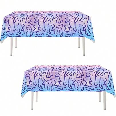 1pc/2pcs/4pcs Kpop Theme Pink Purple Lightning Crack Print Plastic Tablecloth 108 X 54 Inches Disposable Rectangle Table Cover For Boys Girls Anime Korean Kpop Birthday Party Decoration