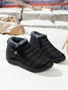 2025 Invierno Nuevas Botas de Nieve Cortas de Mujer con Forro de Felpa - Diseño Antideslizante, Muy Adecuadas para Uso al Aire Libre en Invierno.Botas a la Moda y Versátiles.Un imprescindible para el invierno, regalos de Año Nuevo de la suerte - Botas - Negro - Ver 13