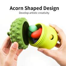 1/2 Sets 8 Pieces Pinecone Crayons & Eraser para niños pequeños de 1-3 años,Exquisito empaquetado de cono de pino de goma,Diseño fácil de limpiar y conjunto de arte central resistente a la rotura - Crayon de 8 colores + 1 Goma - Ver 6