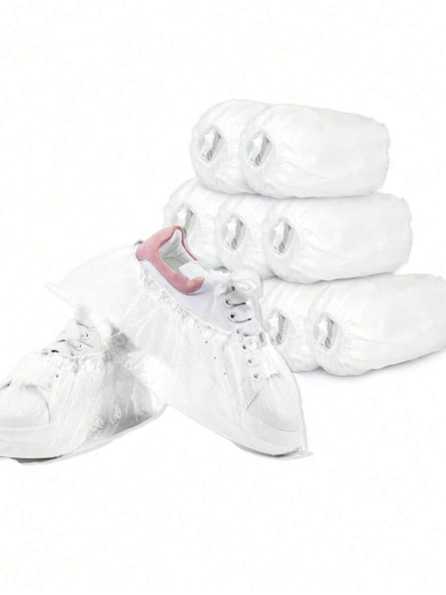 Disposable Plastic Shoe Covers, Waterproof Protective Shoe Sleeves For Indoor & Outdoor Use, Ideal For Keeping Shoes Clean & Dry, Suitable For Homeowners, Contractors, Event Attendees, Perfect For Construction Sites, Rainy Days, Clean Rooms, Adding A Hygienic & Practical Touch To Footwear Protection, Available In Large Quantity With Design, Shoe - Multicolor - View 1