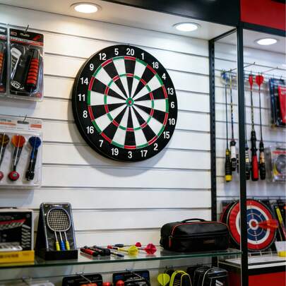 FULL SIZE 17" DARTBOARD SET FUN FAMILY GAME Adult Casual Games , Perfect For Home Office Wall Decor