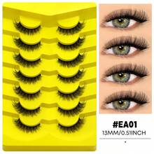 7 Pairs Cat Eye Lashes Classic Look 3D Fake Eyelashes Soft Matte Black Eyelashes Dramatic Volume Faux Mink Eyelashes Cat Eye Tail Elongated False Eyelashes Reusable Most Eye Shapes - Fluffy Lashes - View 8