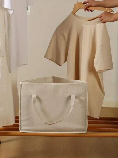 1pc Hanger Storage Bag, Triangular Design, Non-Woven Material, With Support Pad At The Bottom, Strong And Durable, Can Store 40 Hangers Of Various Sizes, Suitable For Home Wardrobe Storage, Drying Rack Hanger Storage, Household Goods Storage