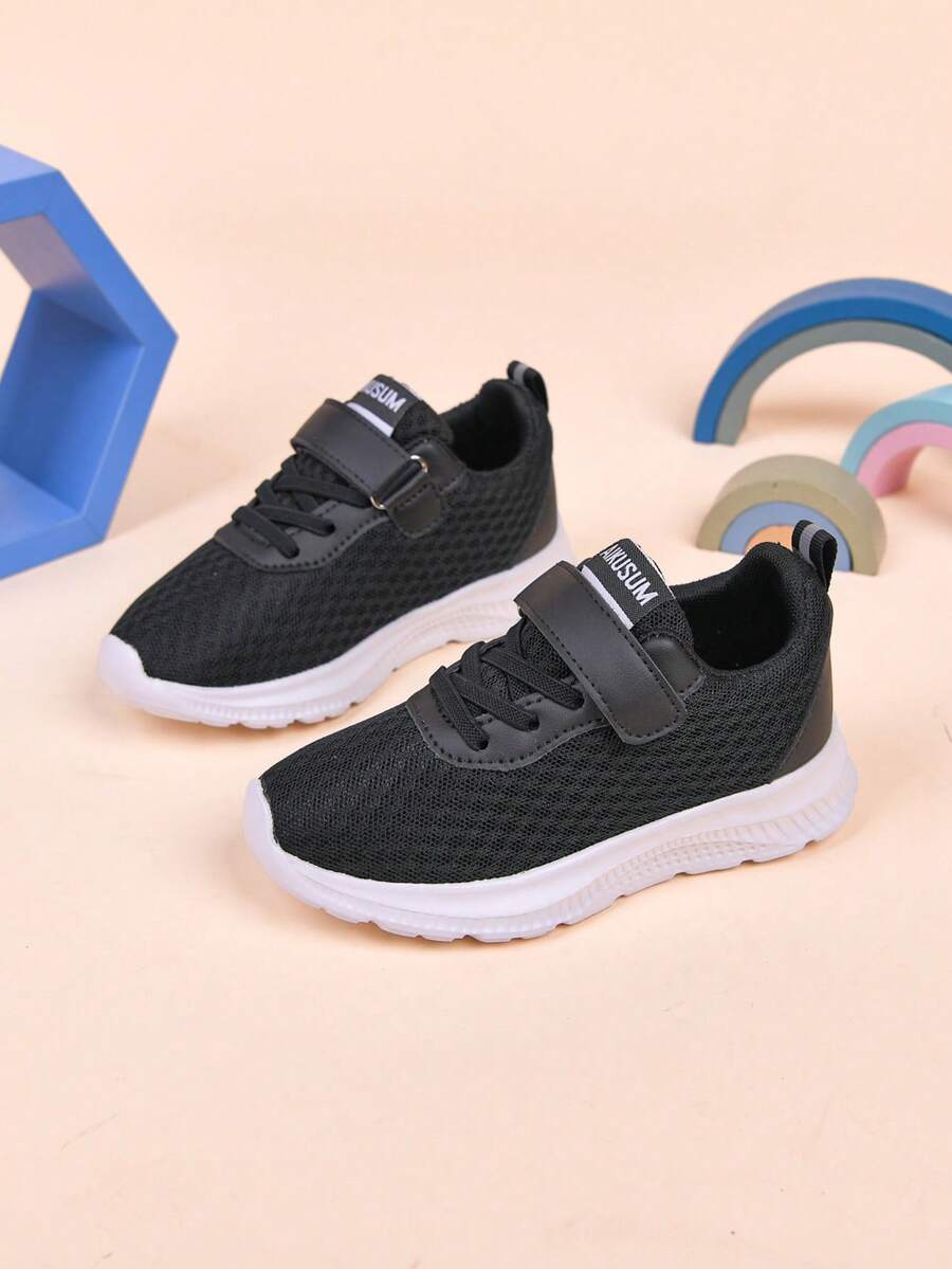 1 đôi giày thể thao lưới thoáng khí Zhino Selected dành cho trẻ em, đế EVA đàn hồi cao, giảm sốc hiệu quả, thích hợp cho cả trong nhà và ngoài trời, mùa xuân/thu. - màu đen - Xem 1