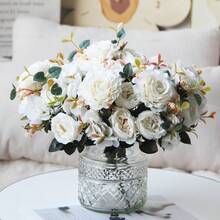 1pc Artificial Peony Flower, Lifelike Blooming Peony Handmade Bouquet, Suitable For Wedding, Engagement, Mother's Day And Valentine's Day Decoration, Plastic Peony Flower Bouquet - Multicolor - View 3