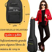Bolsa Guitarras Electrica 36-39 Pulgadas,Funda de Guitarra con Doble Correa Ajustable para el Hombro,Funda para Guitarra Electrica Oxford Impermeable,Adecuado para Estuche Guitarra Electrica y Libros,37413606