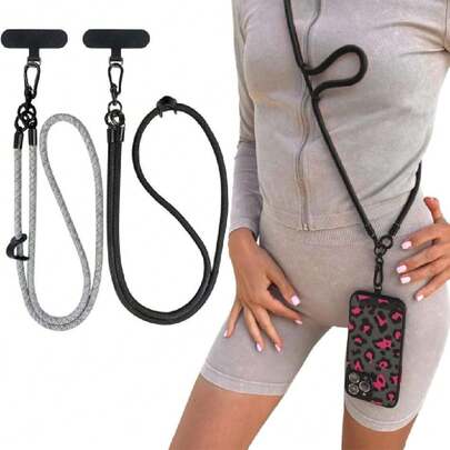 2 Piezas Cordón para Teléfono Universal Ajustable,Correa para Celular Universal,Cordon para el Telefono Nylon - Antipérdidas con Cierre Rápido/Mosquetón-Práctico para Viajes,37423532