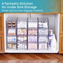 6-Piece Transparent Stackable Storage Drawers, Storage Drawers, Organizing Boxes, Acrylic Storage Boxes, Multifunctional Storage Boxes, Transparent Storage Boxes, Snack Storage Boxes, Cosmetic Storage Boxes, Made Of Acrylic, With Drawers, Suitable For Refrigerator Storage, Small Stackable Plastic Drawers, Ideal For Dormitories, Homes, And Schools. - 無色 - 查看 10