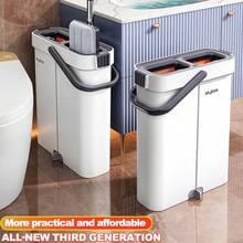 Mops And Mop Sets - Bộ xô lau nhà rảnh tay + 6 khăn lau - Xem 10