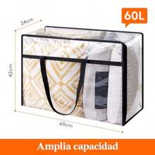 XGTLifewit 3 Piezas Bs para Guardar Ropa Tranrentes 60L Bs Almacenaje Ropa Pble de PVC Cajas Almacenaje con Asas Organizador Arma Para Mantas Ropa etes Muza Li - Transparente - Ver 3
