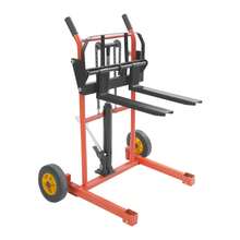 Sweetmile 577lbs Hydraulic Material Lift Winch Stacker Adjustable 36in Pallet Dolly Lift - Red - View 8
