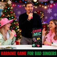 Lucky Egg Official Family Karaoke Board Game, Foam Microphone + 125 Bad Lyric Cards, 8+ Years Old Parent-Child Interaction, 2-10 Players Festival Party Game, Top Choice For Kids Gifts - A - 查看 2