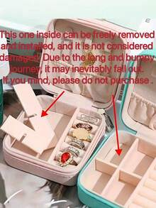 1pc Minimalist Travel Jewelry Storage Box, Portable Earring, Ring, Bracelet Jewelry Organizer Box, Fashionable Personalized Leather Jewelry Box, Suitable For Storing Rings, Necklaces, Earrings, Perfect Gift For Women, Thoughtful Present For Women's Day