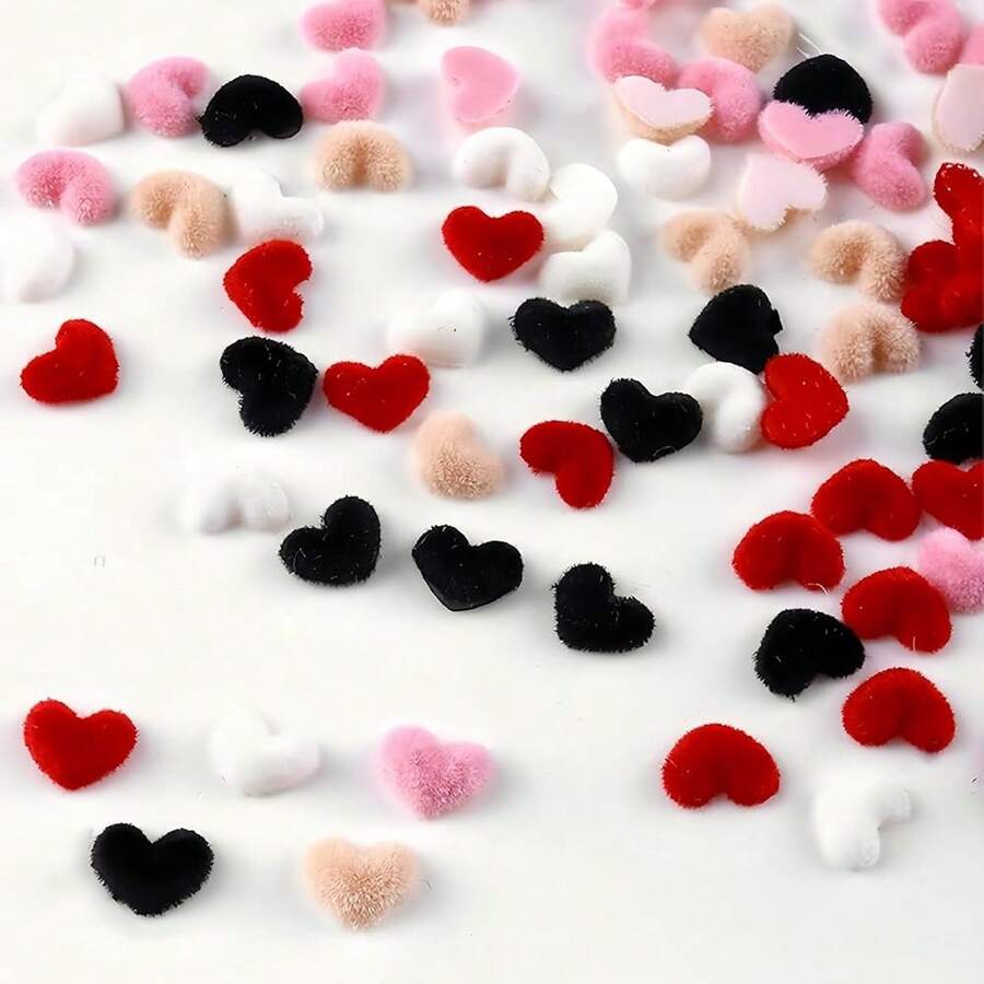 120Pcs Valentines Day Heart Charms For Nails Hearts Nail Charms Gems 3D Red Hearts Nails Art Rhinestones Pl 11ush Love Nails Diamonds Jewelry Mixed Color Heart Nails Supplies For Women Valentines DIY,Metallic - Kim loại - Xem 1