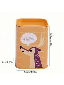 Large Capacity Metal Piggy Bank - Romantic Forest Animal Theme, Wolf, Bear, Deer, Rabbit Design, Multifunctional Pen Holder, Suitable For Home Or Office Organization, Family-Friendly Organization, Romantic Design, Sturdy Structure, Money Saving Box - Multicolor - View 5