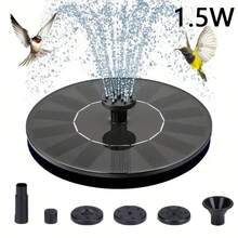 Diameter 16CM Solar Fountain Pump, Waterproof IP8, Free Standing FloatingSolar Powered Water Fountain Pump, Solar Fountain With 6 Nozzle, Bird Bath, Pond Watering,Compact Fountain, Decorative Water Spray, Durable Plastic Pump - Màu đen, 6,3 inch - Xem 2